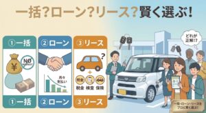 【一括・ローン・リース】結局どれがお得?軽自動車の買い方3タイプをプロが徹底比較!あなたにピッタリな家計プランはこれ💡
